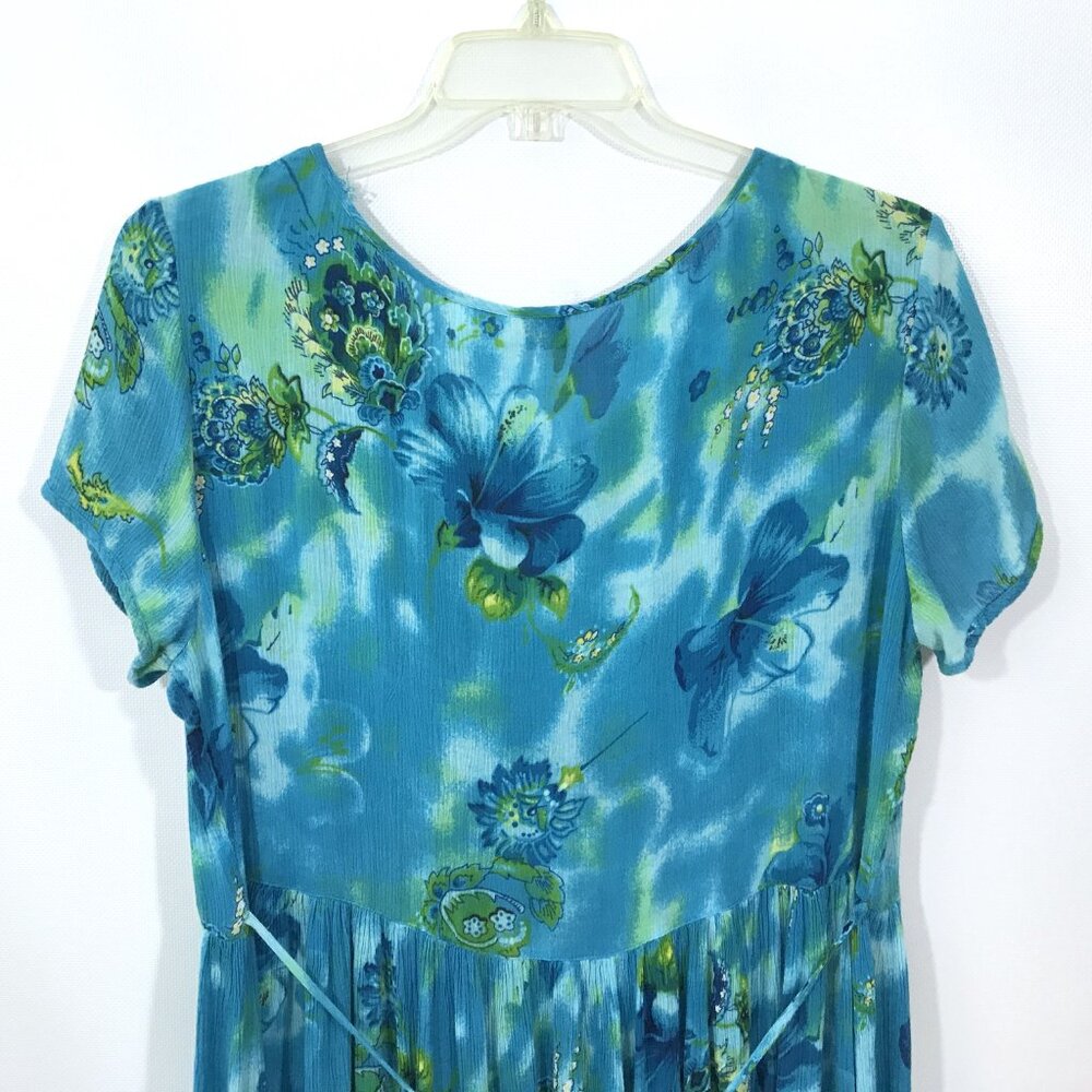 Vintage 80s 90s Casual Floral Midi Dress Multicolor BILA,L - Picture 5 of 9